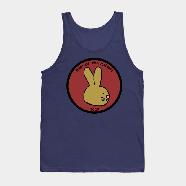 Year of the Rabbit 2023 Bunny Portrait Tank Top by ellenhenryart